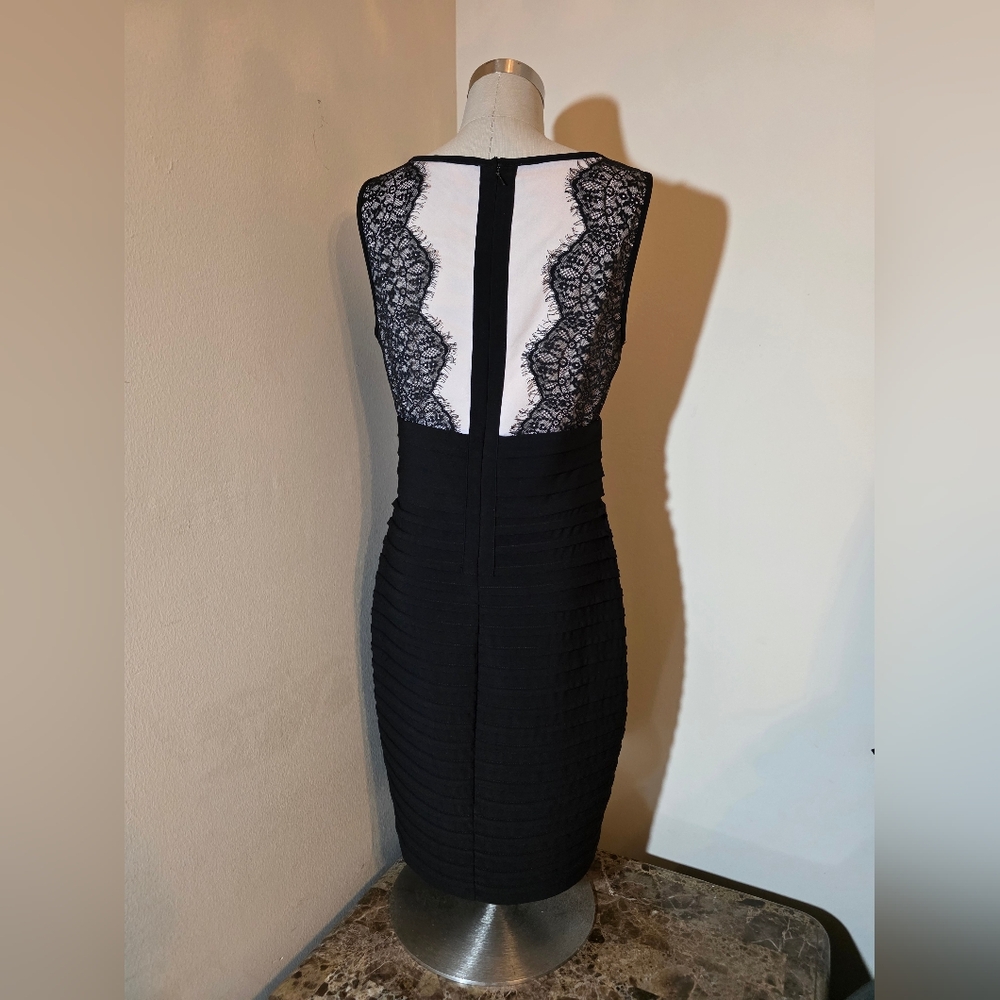 Dress Barn Black Lace Sleeveless Midi Dress. Sz 6 - Picture 4 of 5